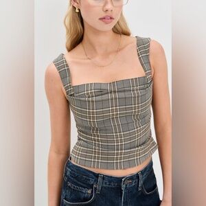 Miaou Plaid Imogene Corset (size: M) NWT